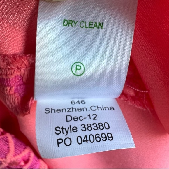 LILLY PULITZER | Rosaline Lace Mini Cocktail Dress | Hot Pink Orange Sheath | 2 - Picture 8 of 12